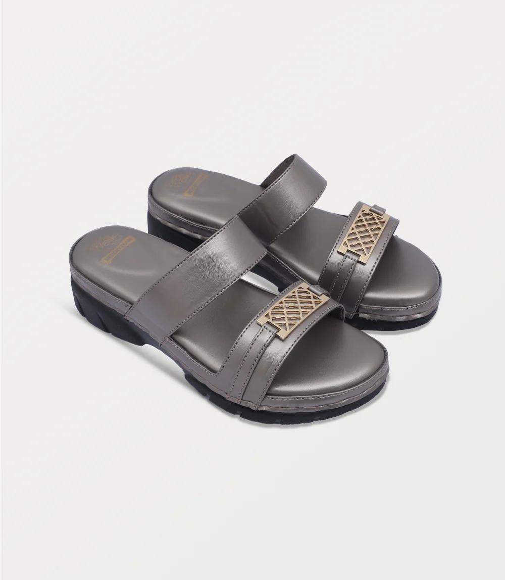 Women Comfort Slipper-GUN METAL - Image 2