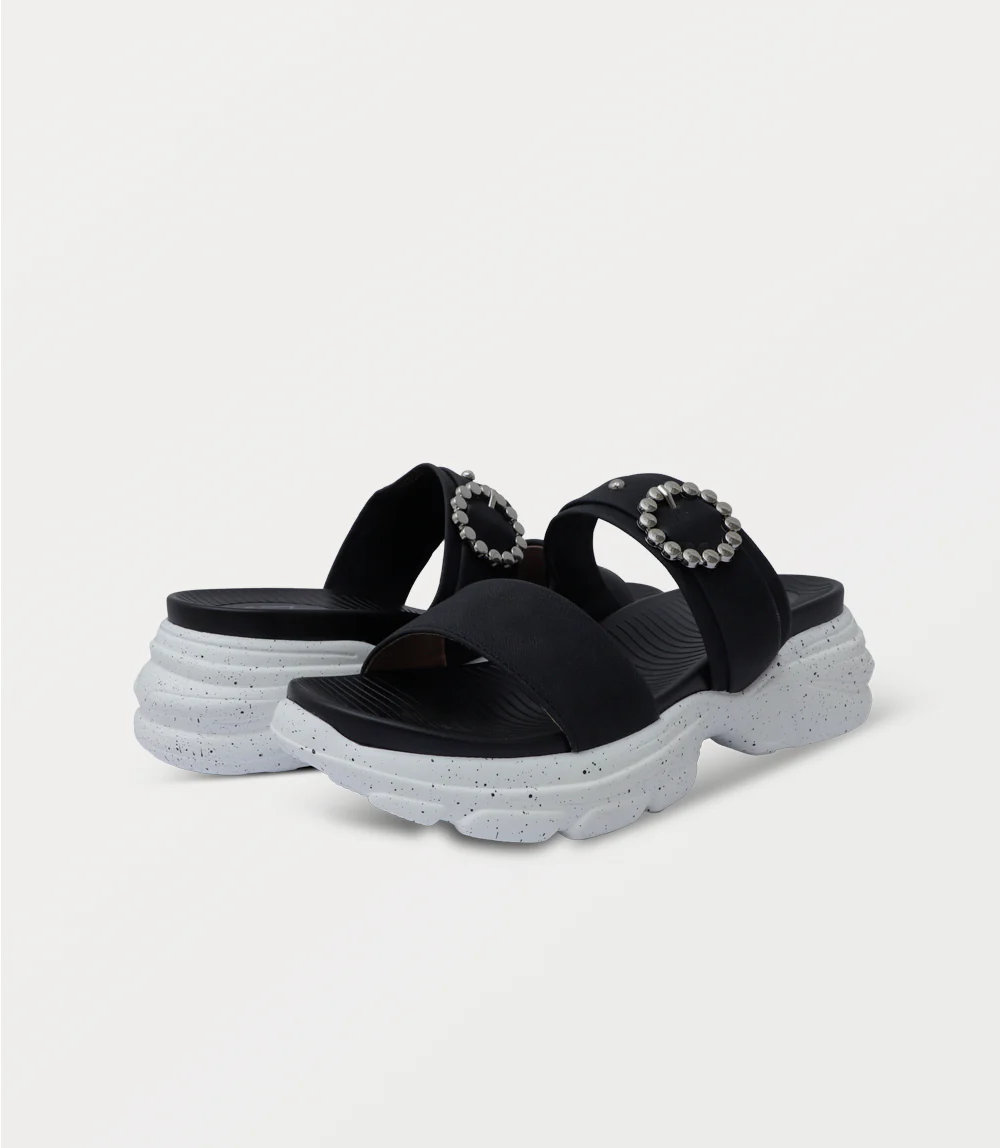 Women Platform Slipper-DENIM BLACK - Image 3