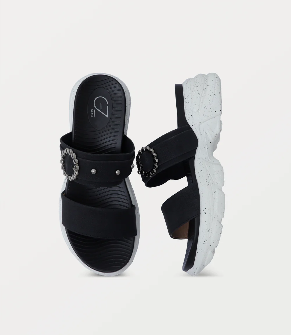 Women Platform Slipper-DENIM BLACK - Image 4