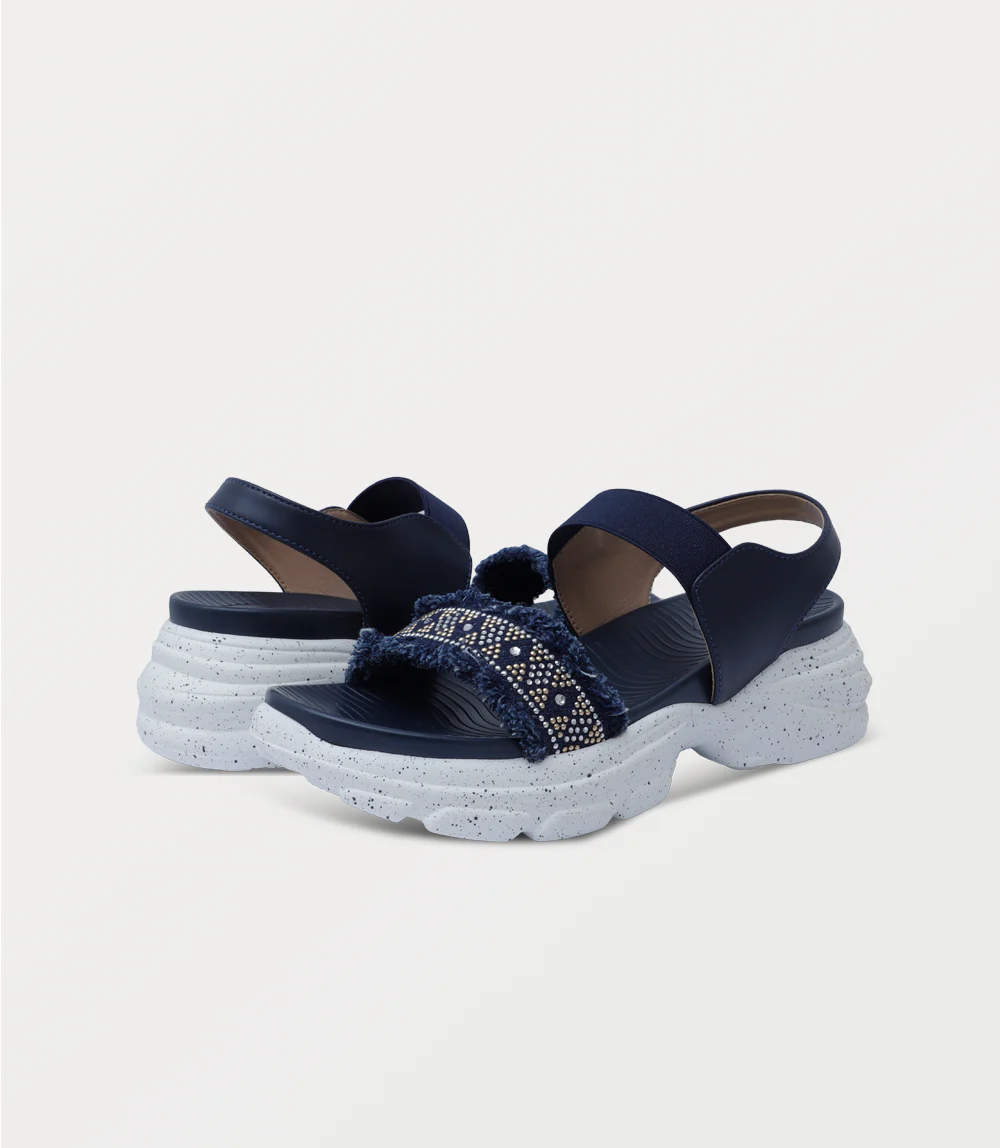 Women Platform Sandal-NAVY - Image 3