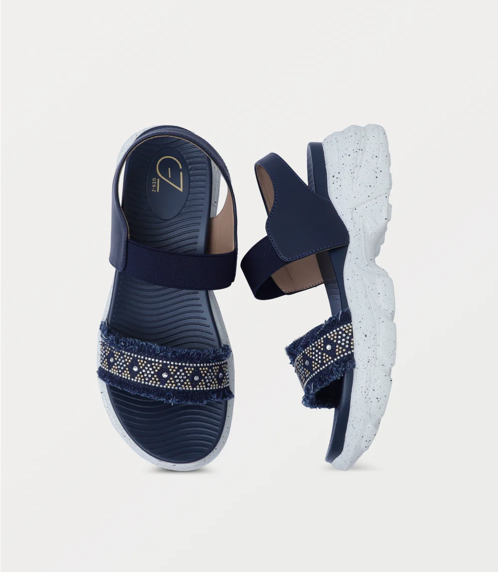 Women Platform Sandal-NAVY - Image 4