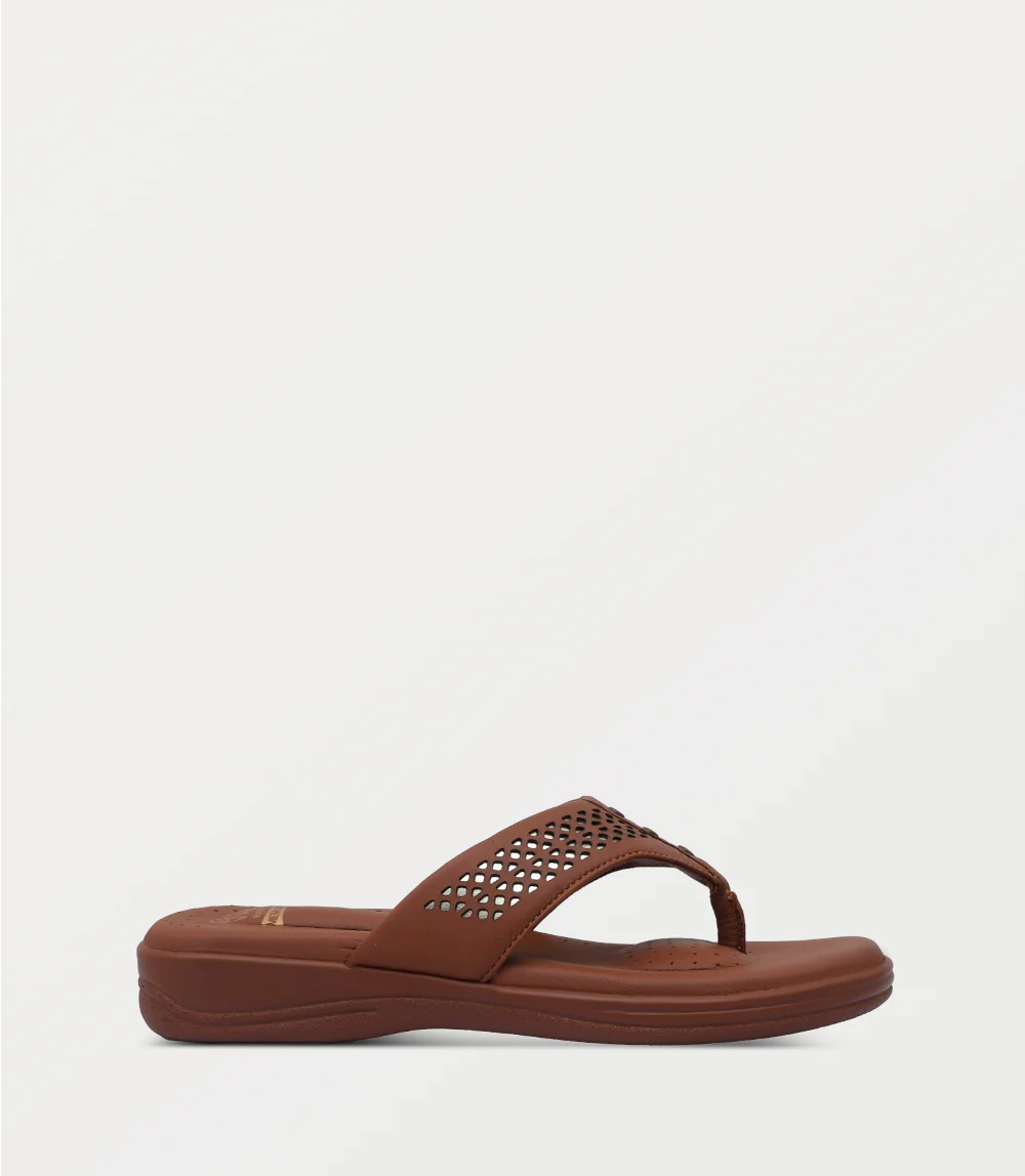 Women Comfort Chappal-TAN