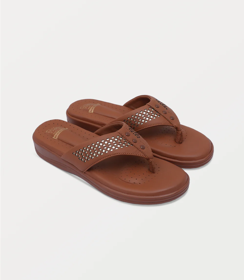 Women Comfort Chappal-TAN - Image 2
