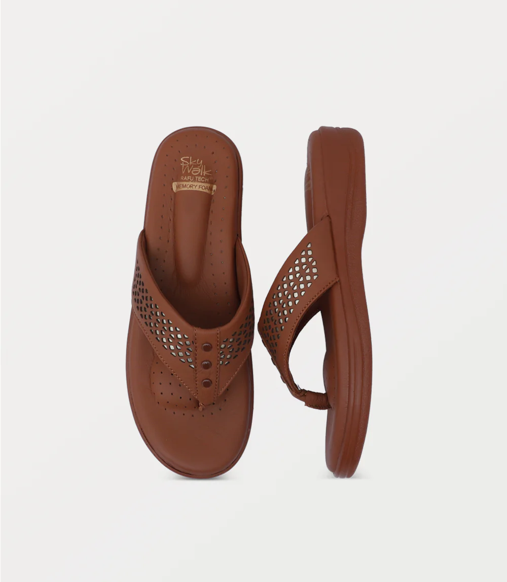 Women Comfort Chappal-TAN - Image 4