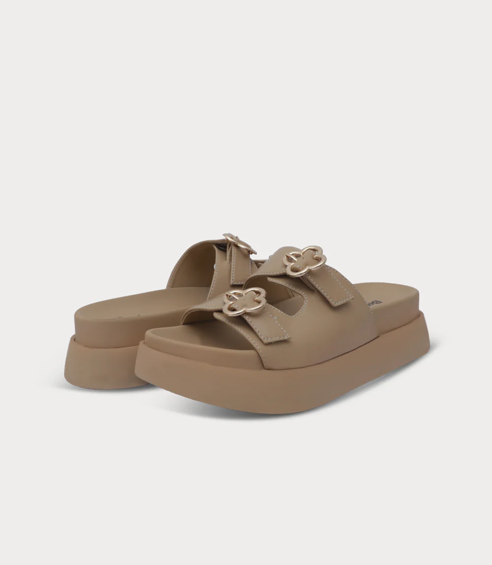 Women Platform Slipper-KHAKI - Image 3