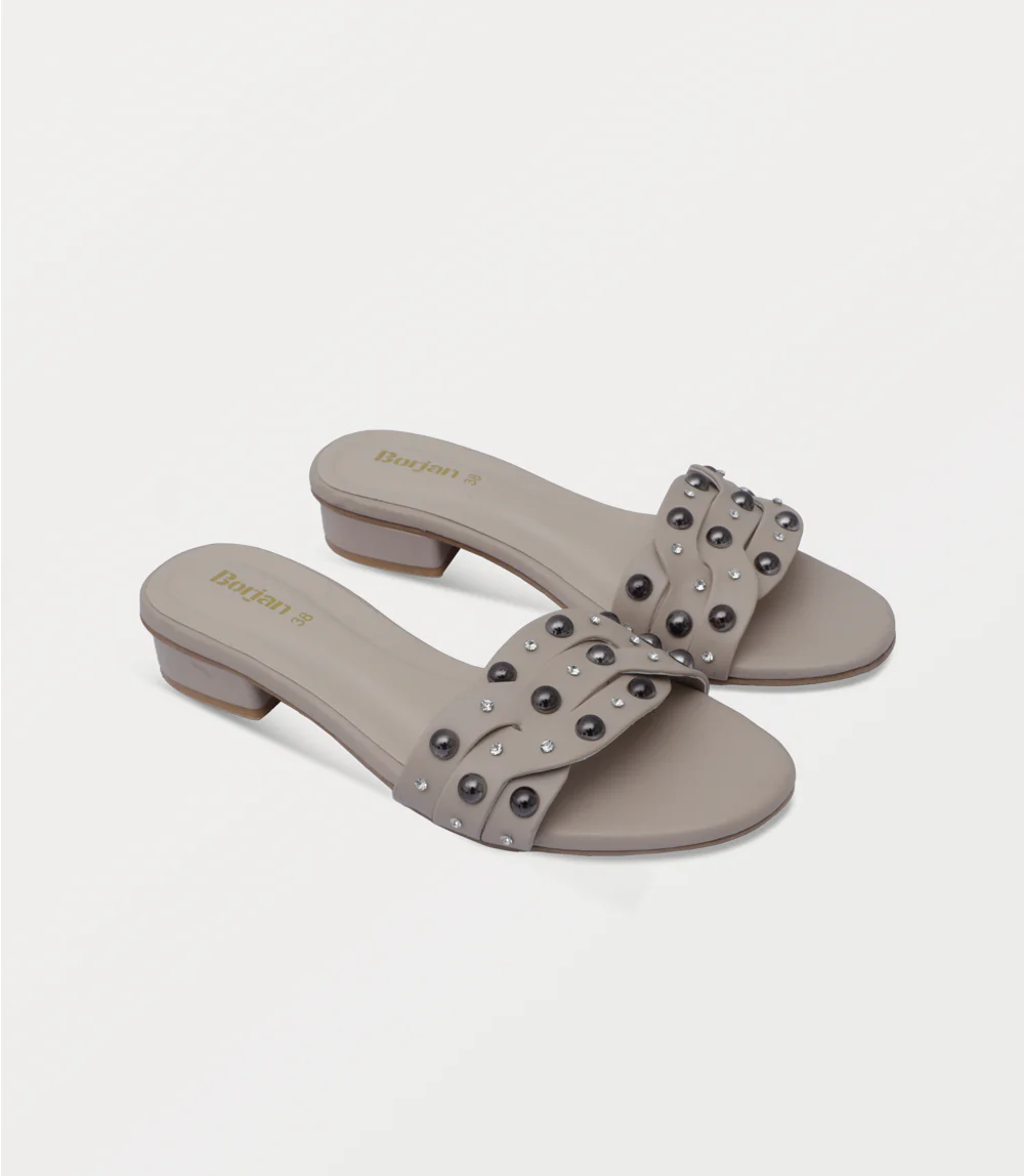 Women Slipper Heels-GREY - Image 2