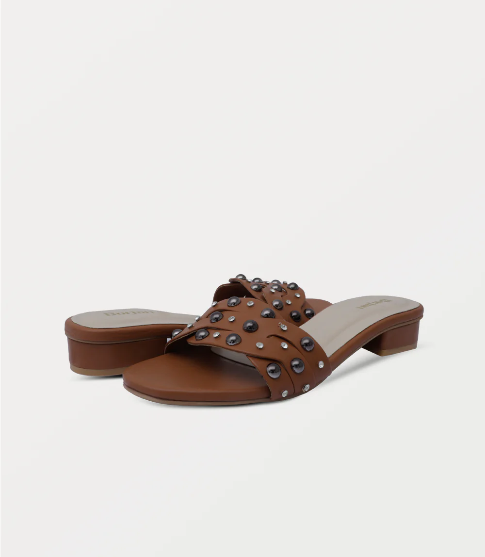 Women Slipper Heels-TAN - Image 3