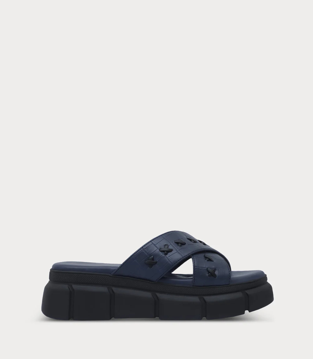 Women Platform Slipper-BLUE