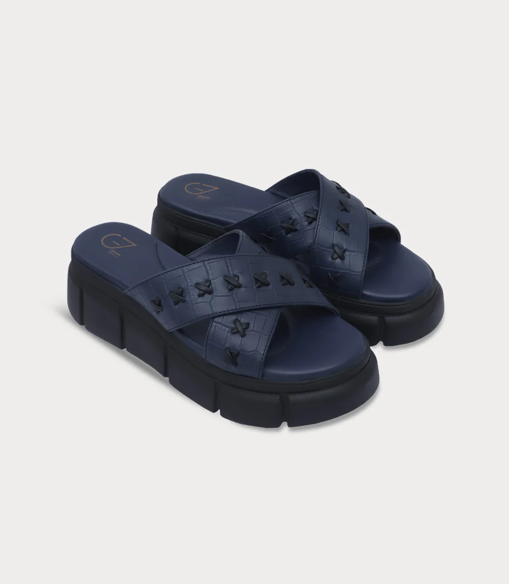Women Platform Slipper-BLUE - Image 2