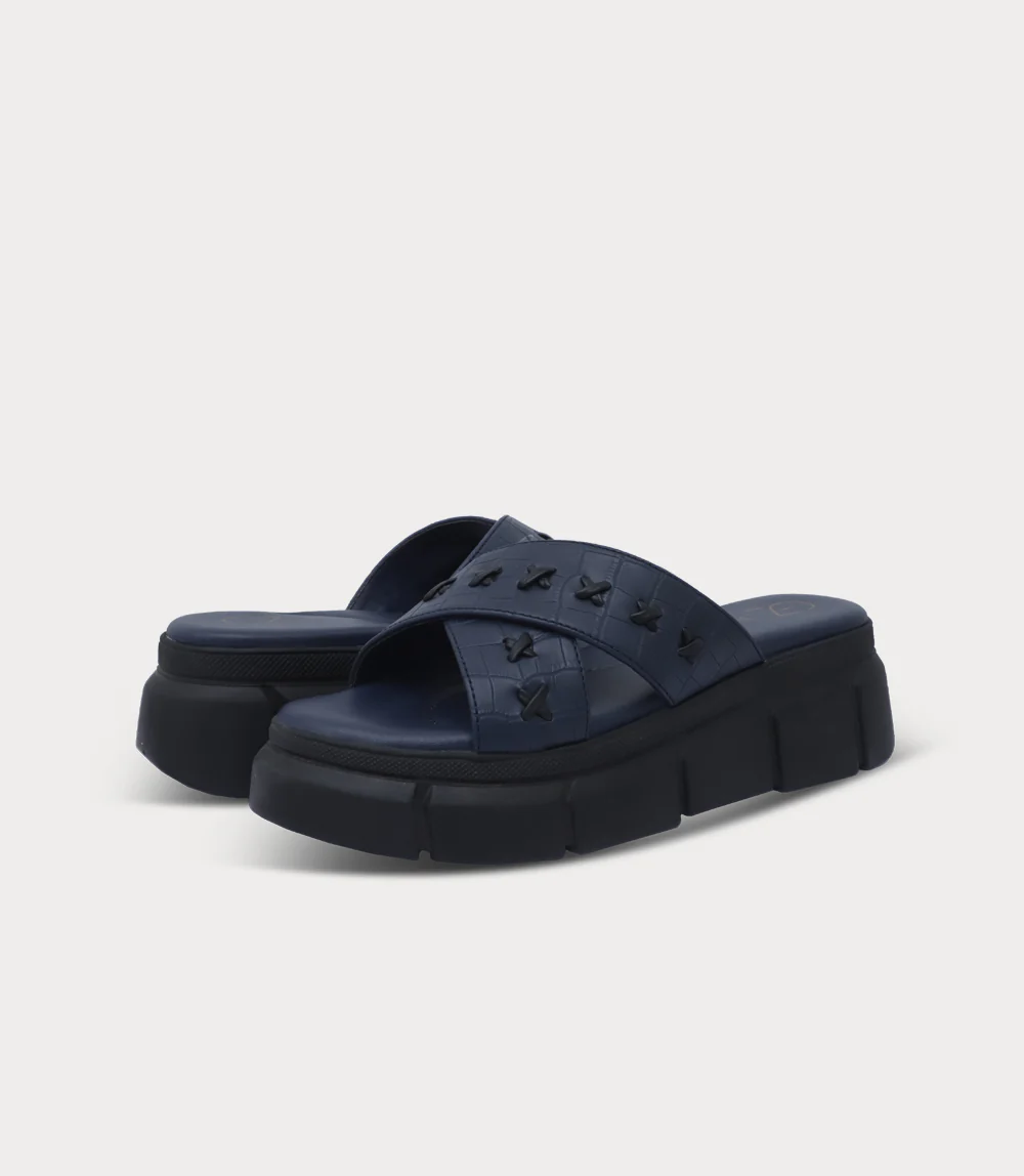 Women Platform Slipper-BLUE - Image 3