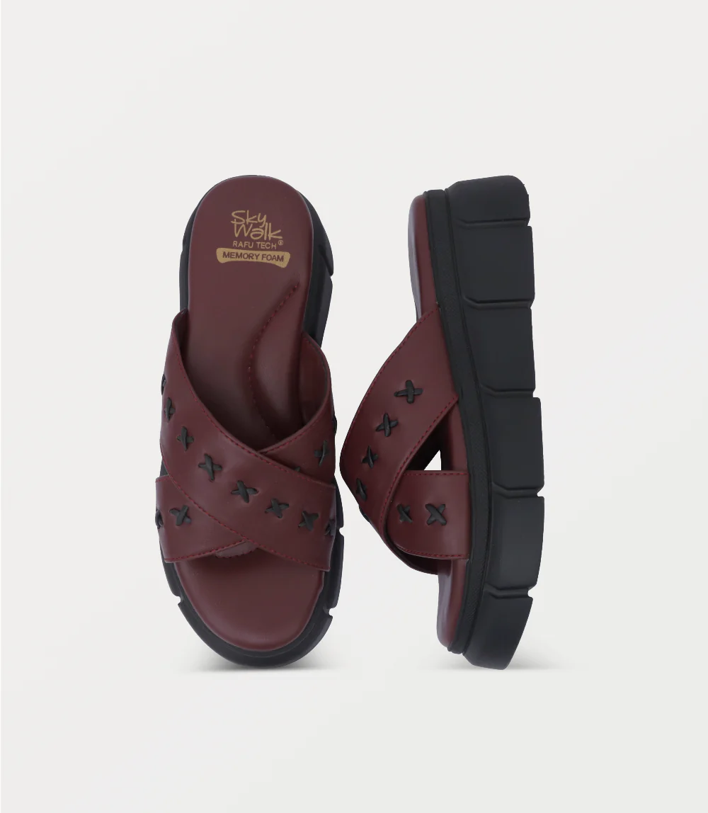 Women Platform Slipper-MAROON - Image 4