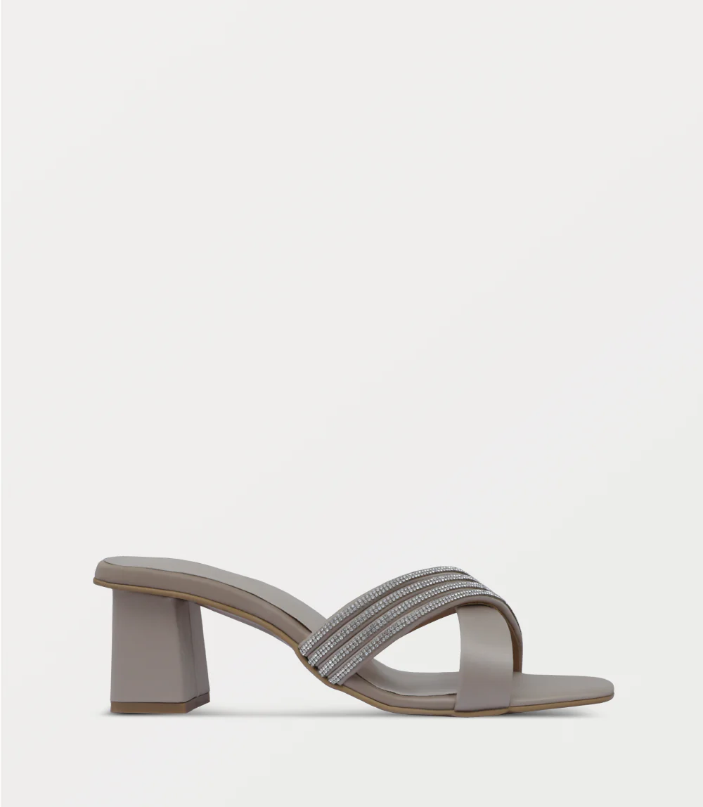 Women Slipper Heels-BEIGE