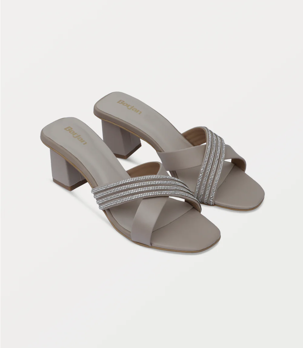 Women Slipper Heels-BEIGE - Image 2