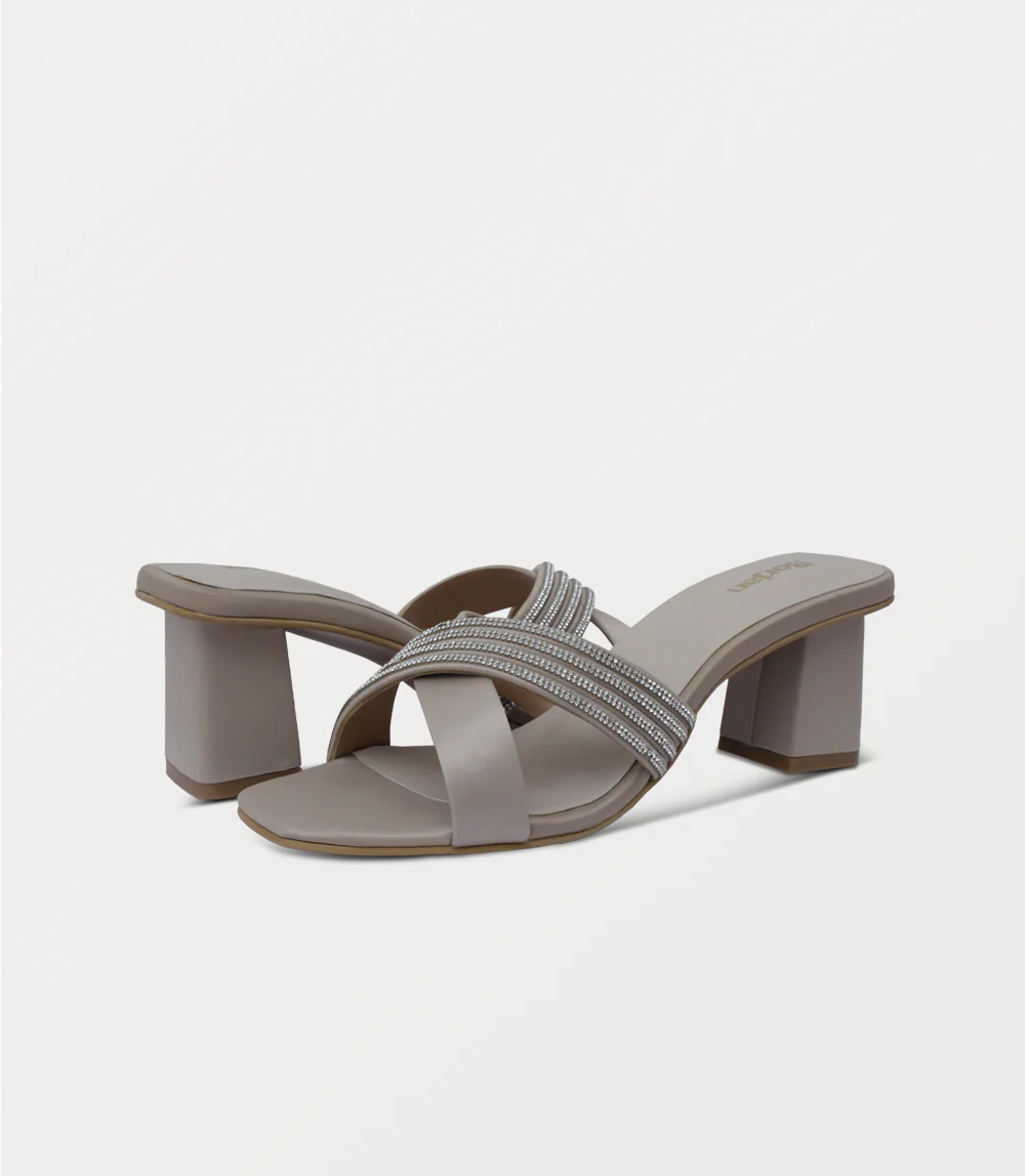 Women Slipper Heels-BEIGE - Image 3