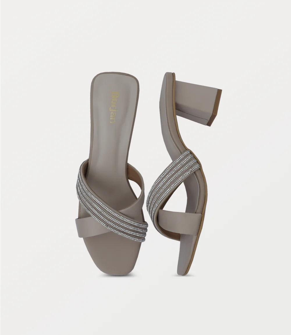 Women Slipper Heels-BEIGE - Image 4