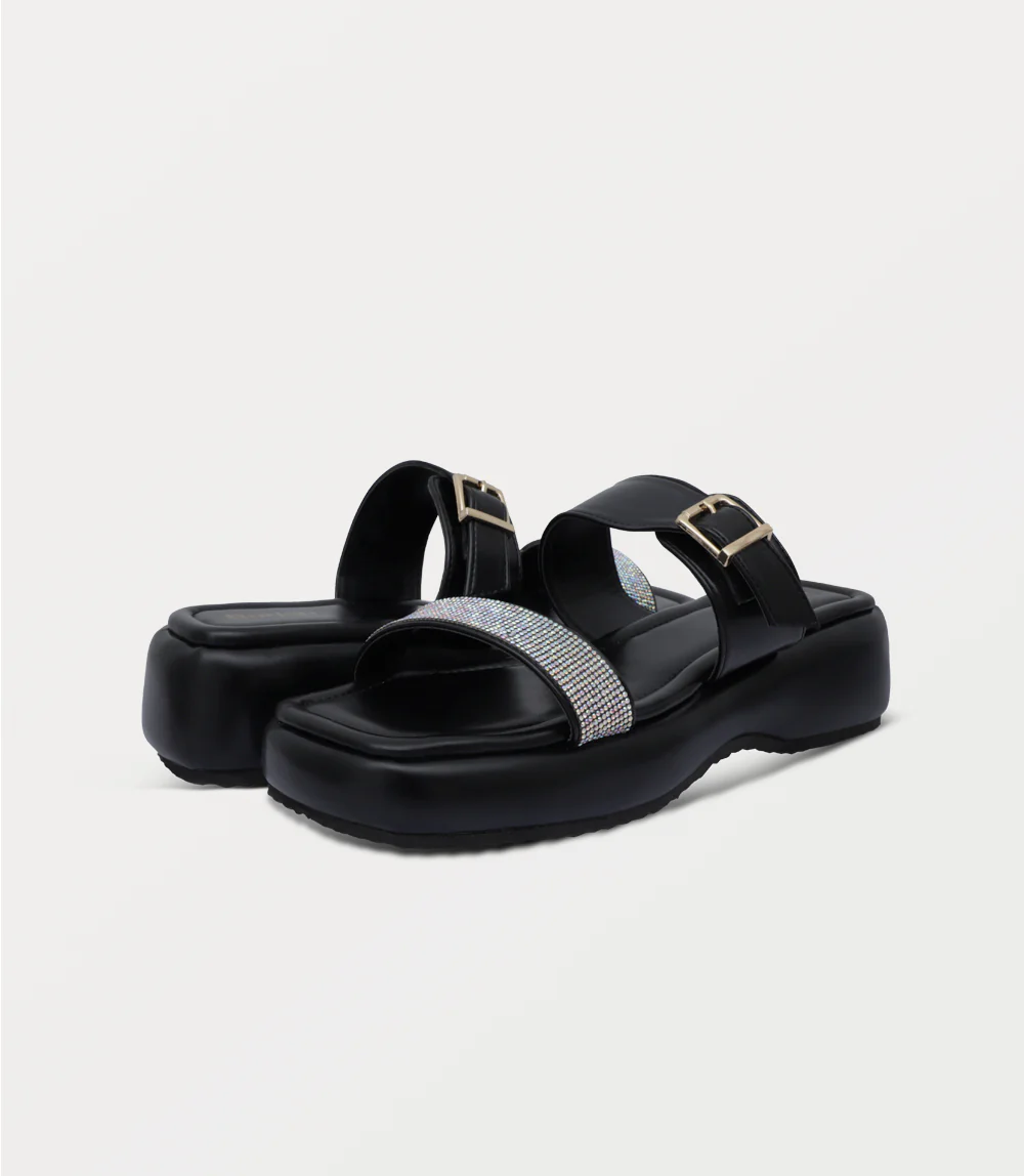 Women Platform Slipper-BLACK - Image 3