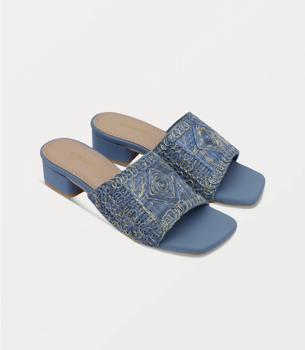 Women Slipper Heels-BLUE - Image 2
