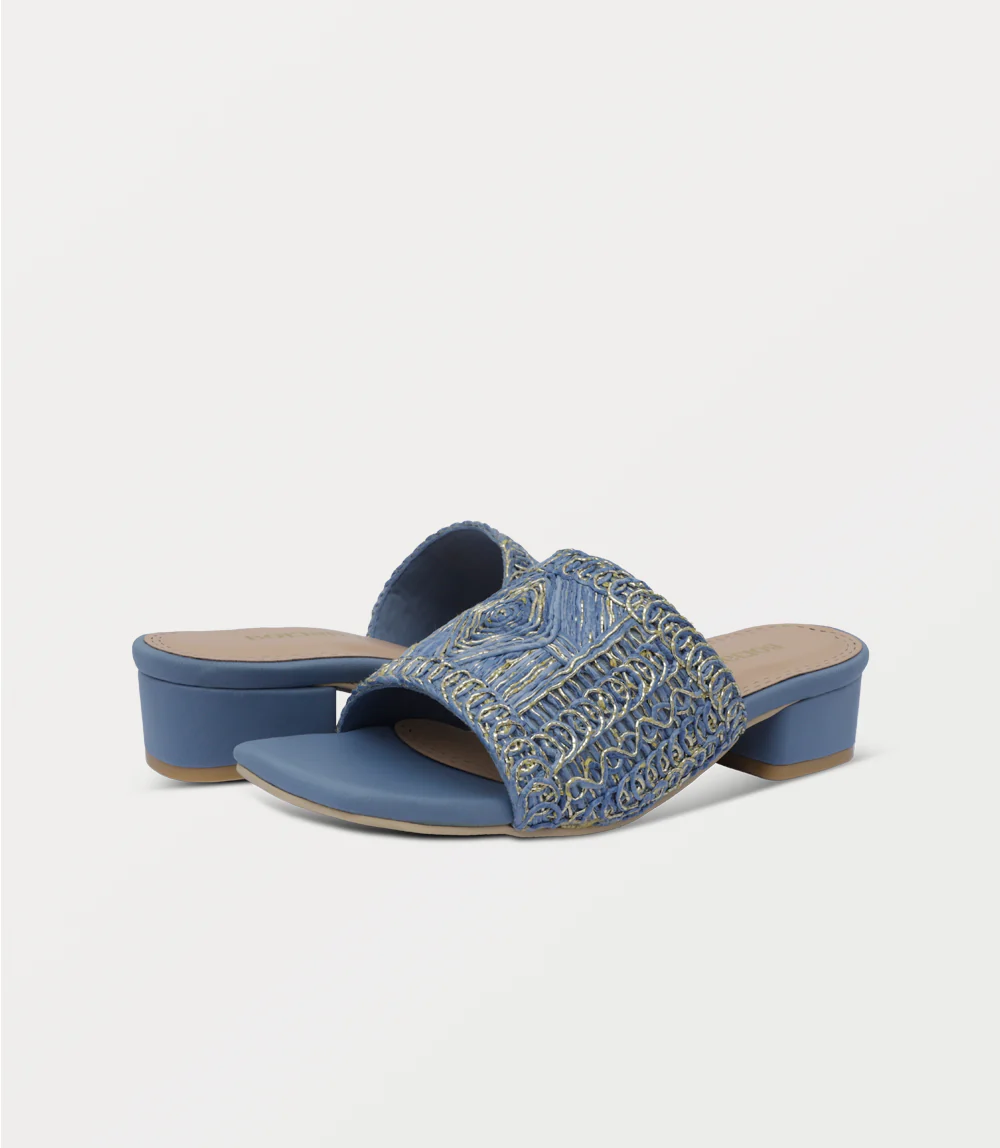 Women Slipper Heels-BLUE - Image 3