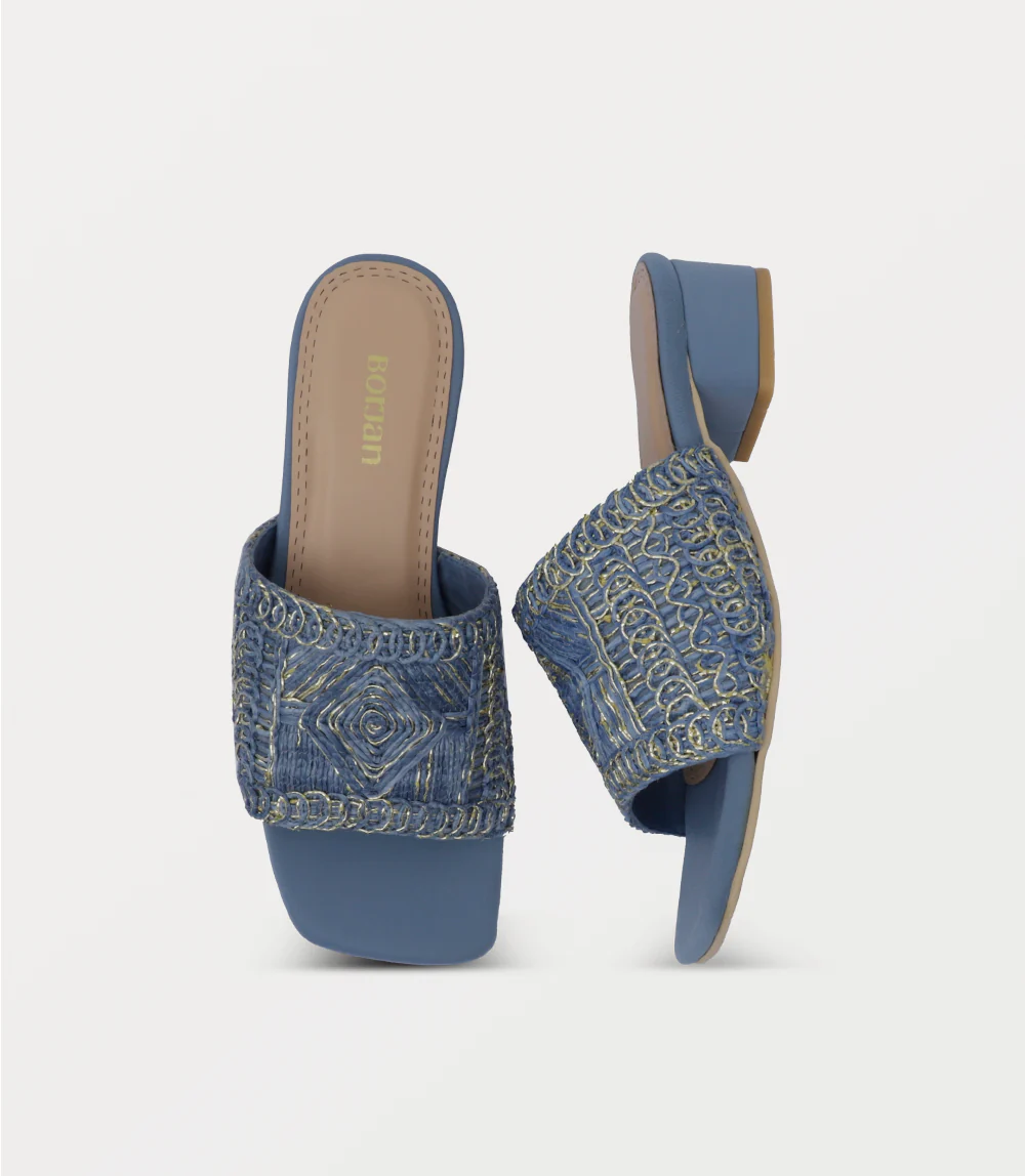 Women Slipper Heels-BLUE - Image 4