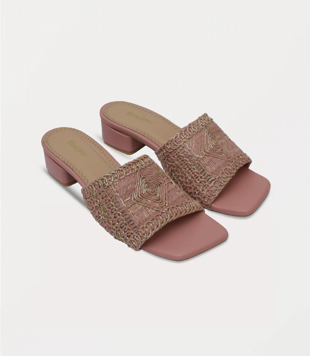 Women Slipper Heels-TEA PINK - Image 2