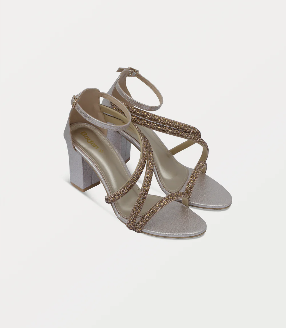 Women Sandal Heels-GOLDEN - Image 2