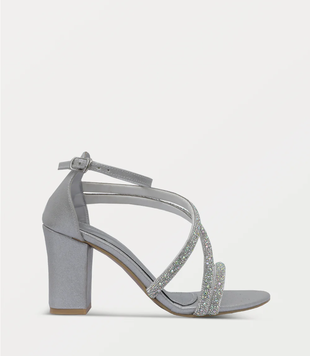 Women Sandal Heels-SILVER