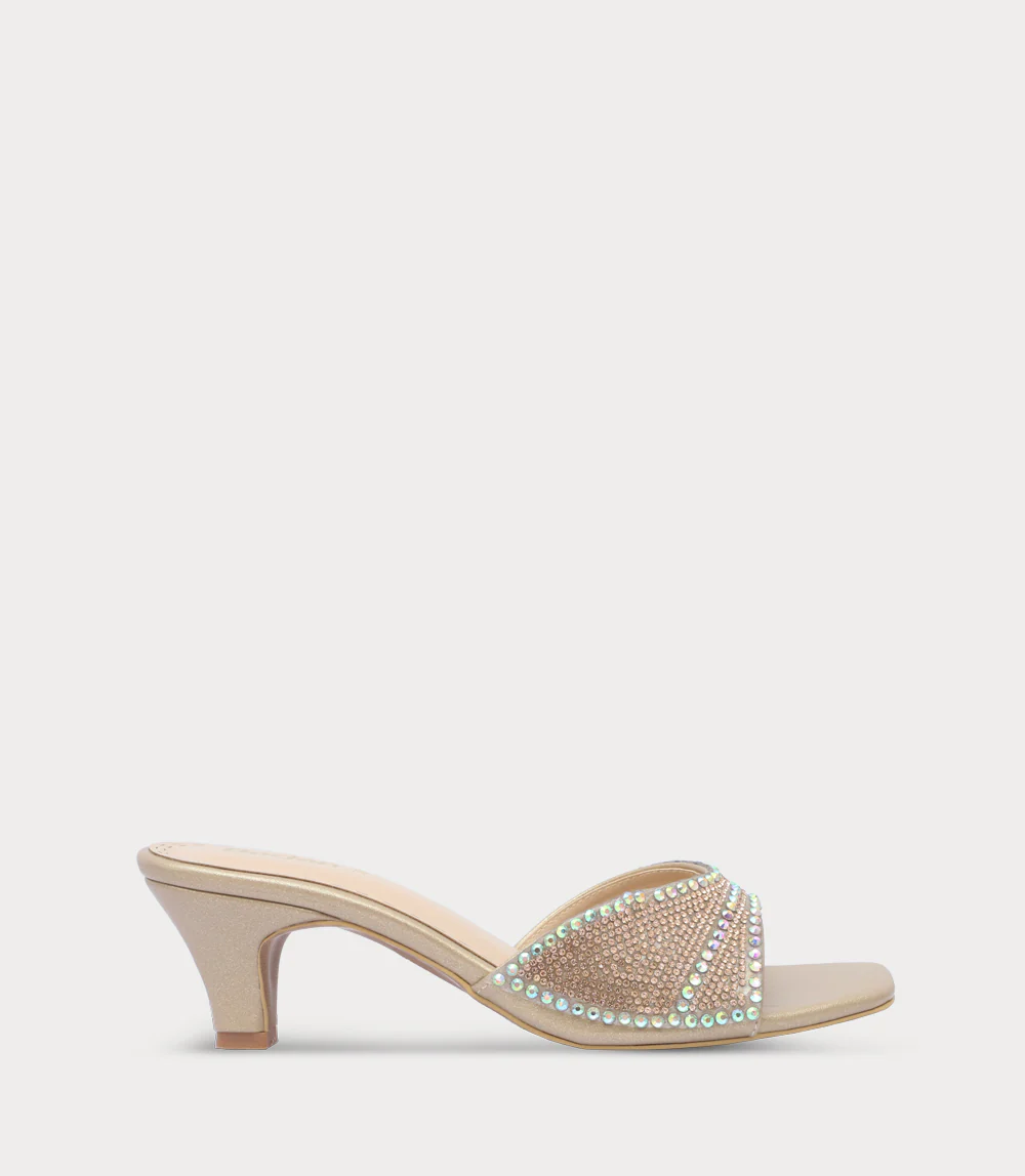 Women Slipper Heels-CHAMPAGNE
