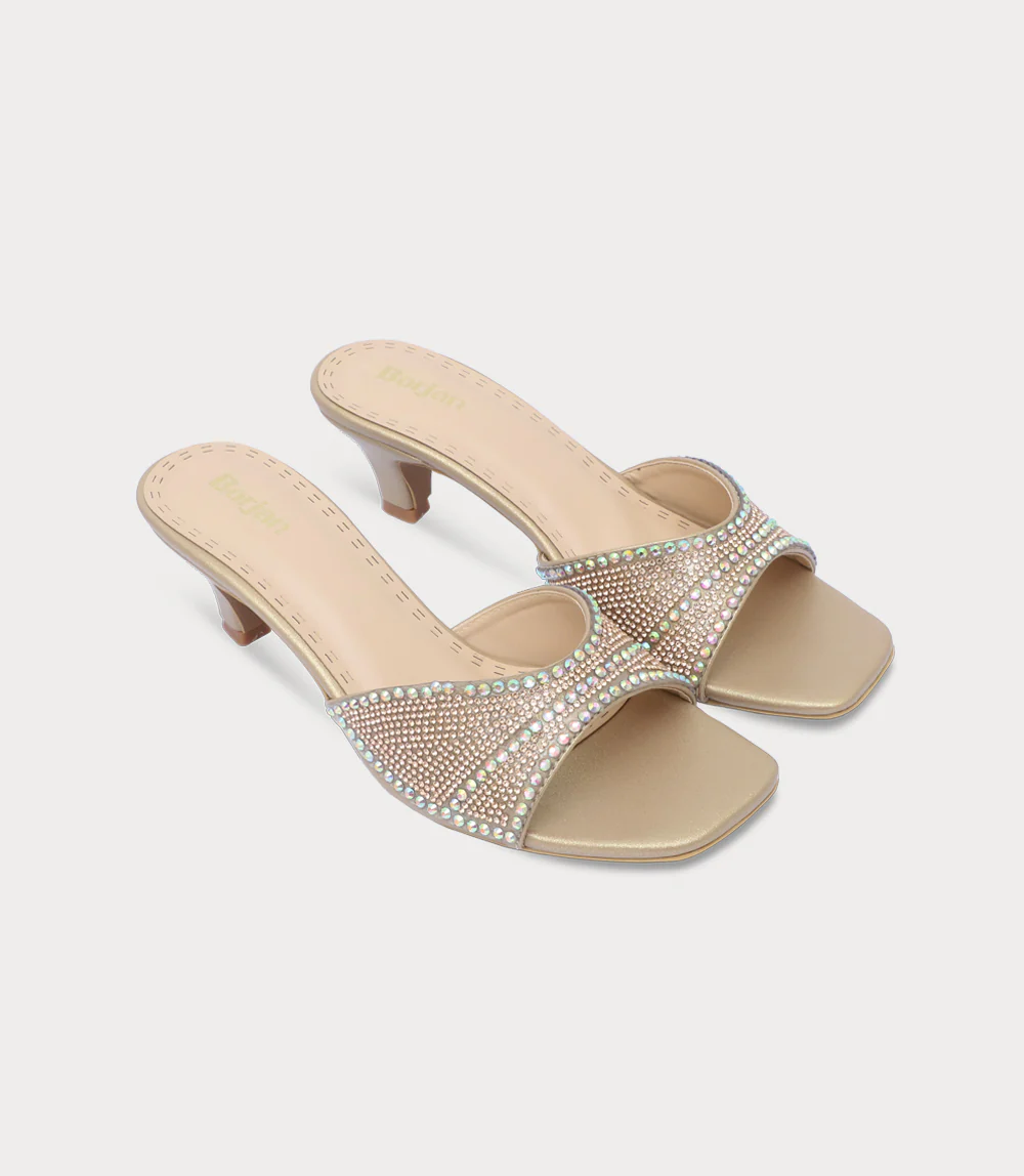 Women Slipper Heels-CHAMPAGNE - Image 2