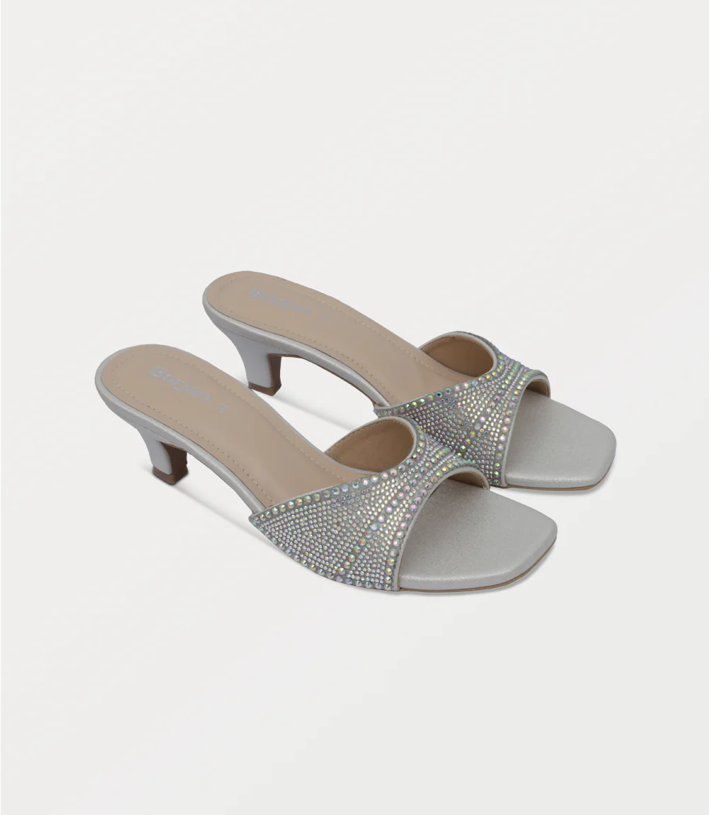 Women Slipper Heels-GOLDEN - Image 2