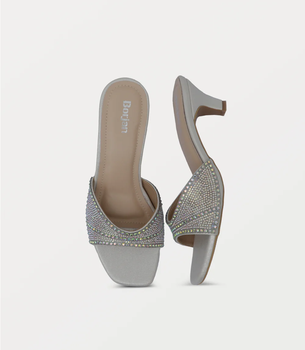 Women Slipper Heels-GOLDEN - Image 4