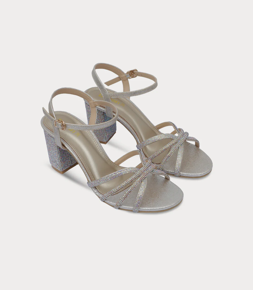 Women Sandal Heels-GOLDEN - Image 2