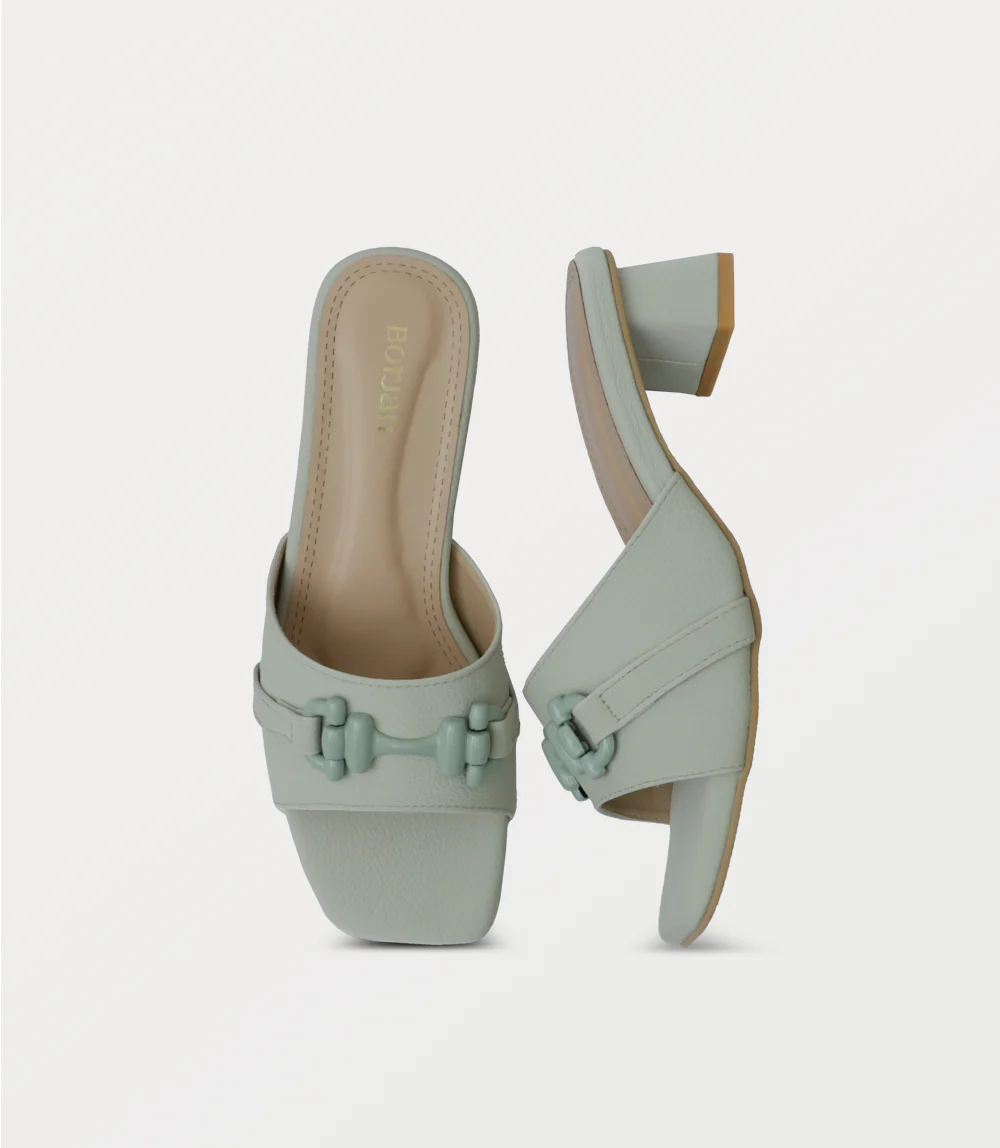 Women Slipper Heels-MINT - Image 4