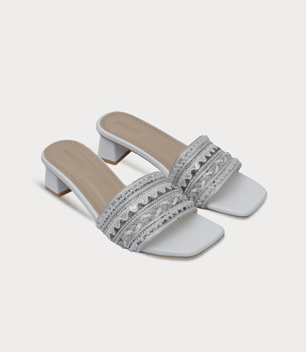 Women Slipper Heel-WHITE - Image 2
