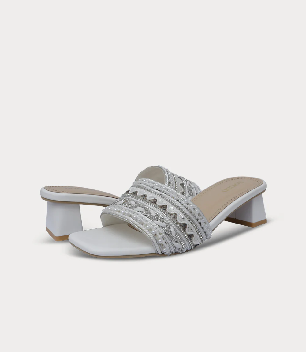 Women Slipper Heel-WHITE - Image 3