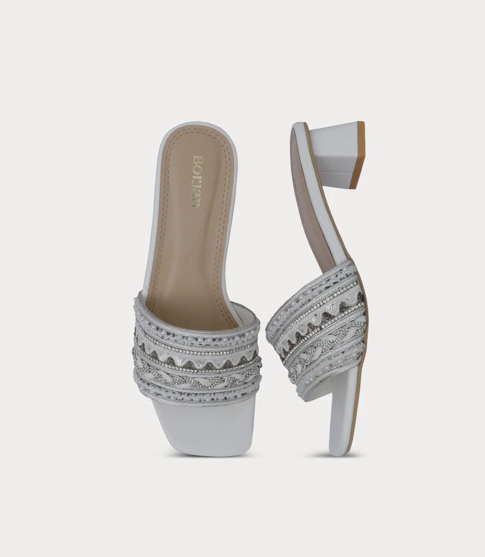 Women Slipper Heel-WHITE - Image 4
