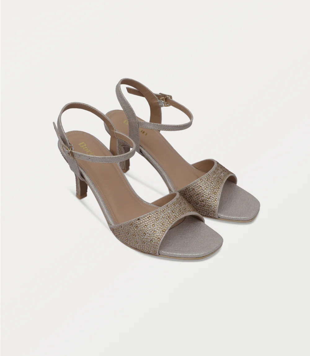 Women Sandal Heels-GOLDEN - Image 2
