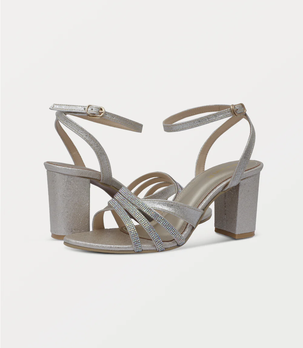 Women Sandal Heels-GOLDEN - Image 3