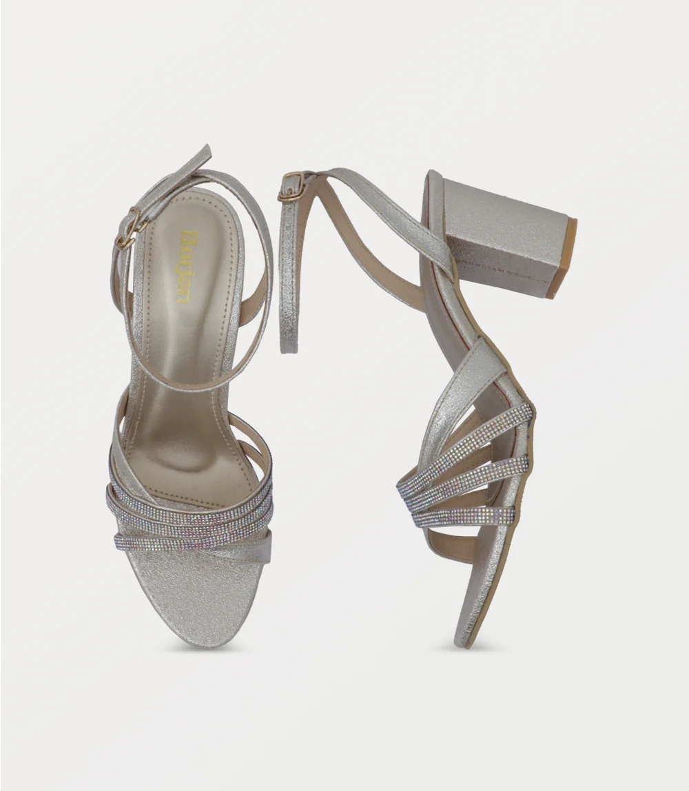 Women Sandal Heels-GOLDEN - Image 4