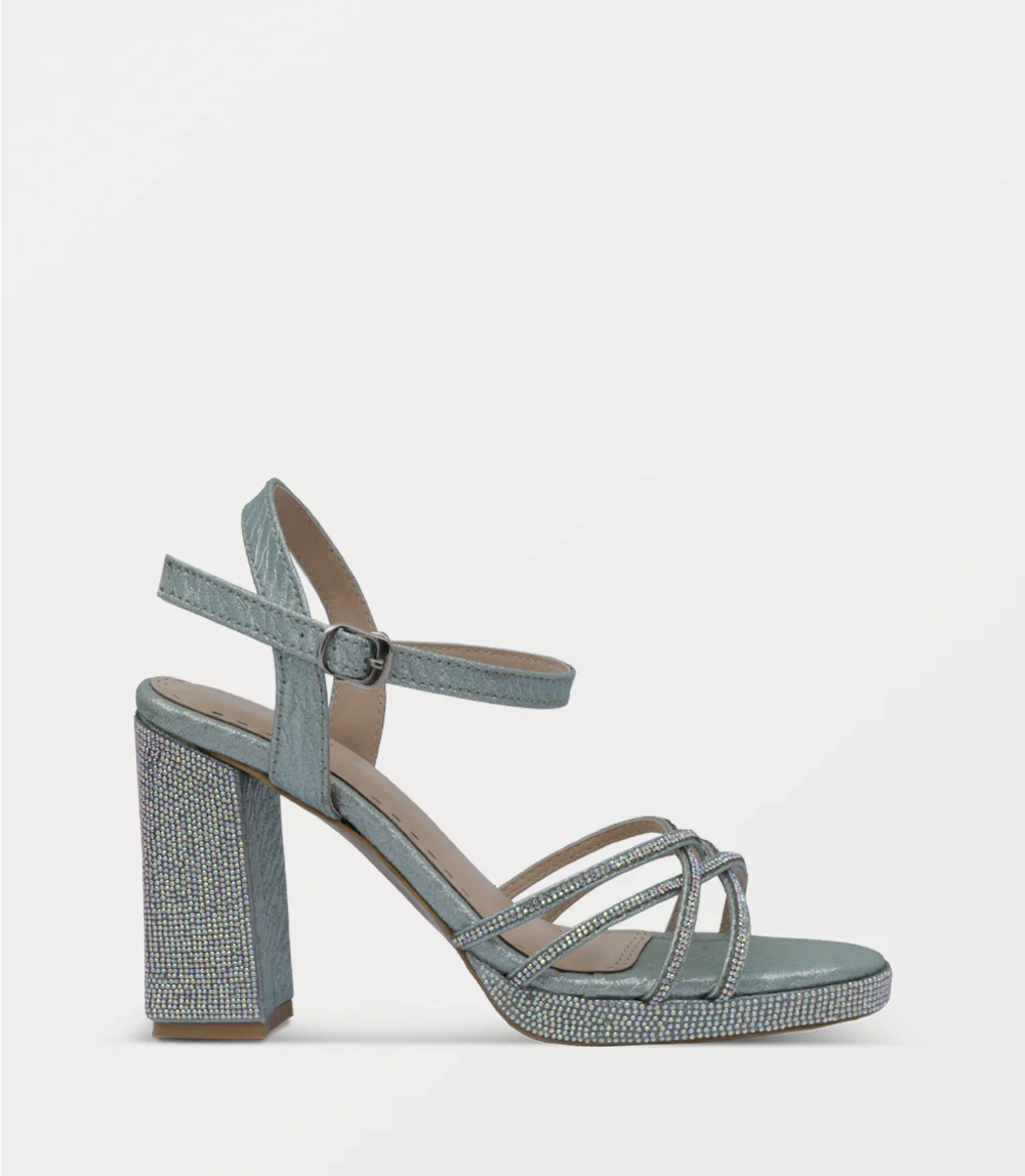 Women Sandal Heels-SILVER MIN