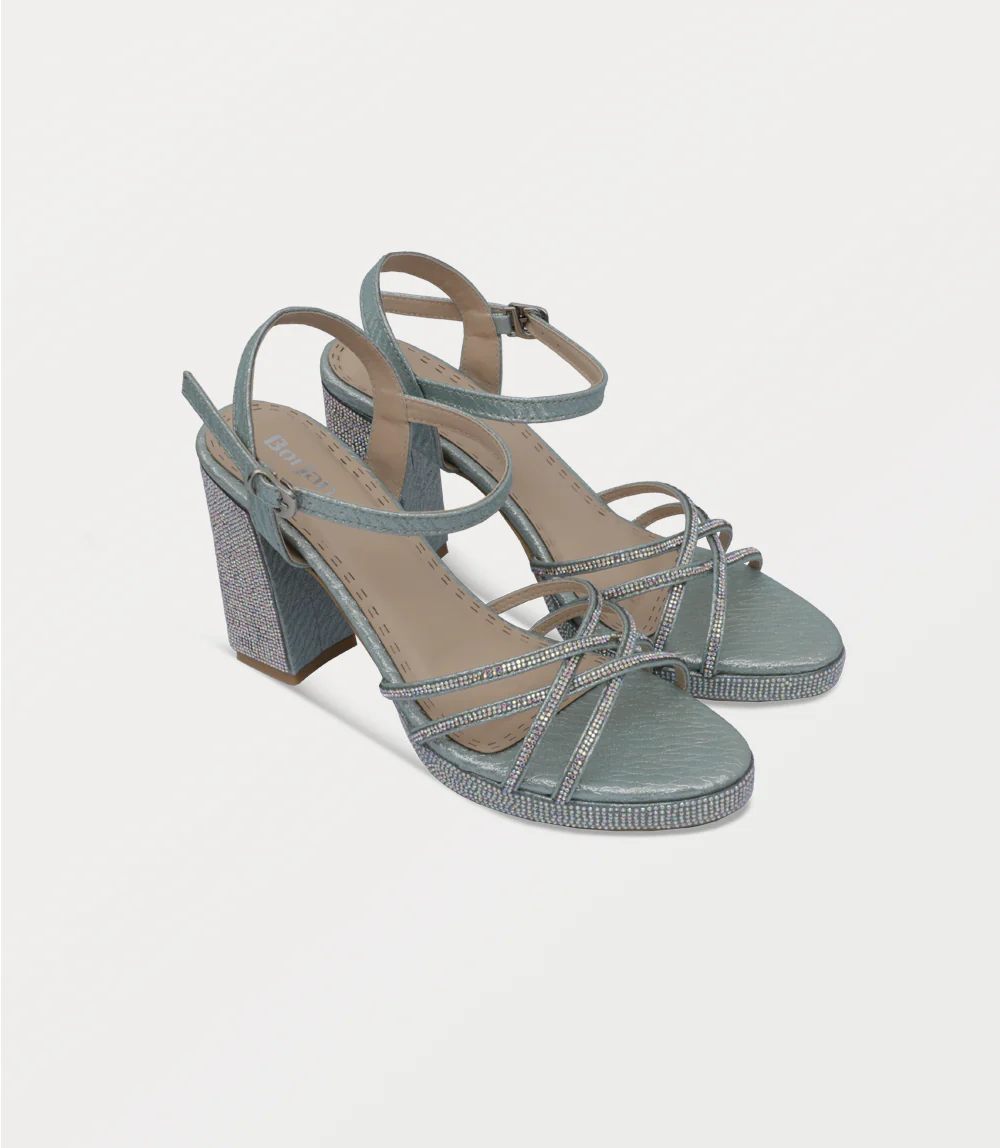 Women Sandal Heels-SILVER MIN - Image 2