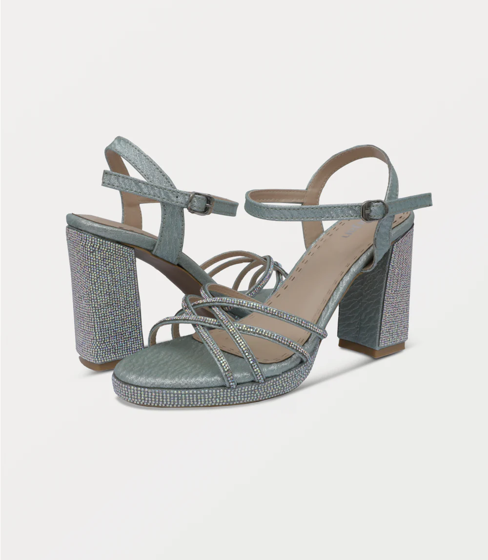 Women Sandal Heels-SILVER MIN - Image 3