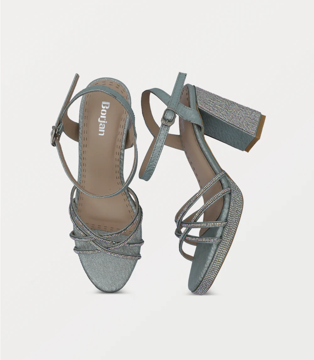 Women Sandal Heels-SILVER MIN - Image 4