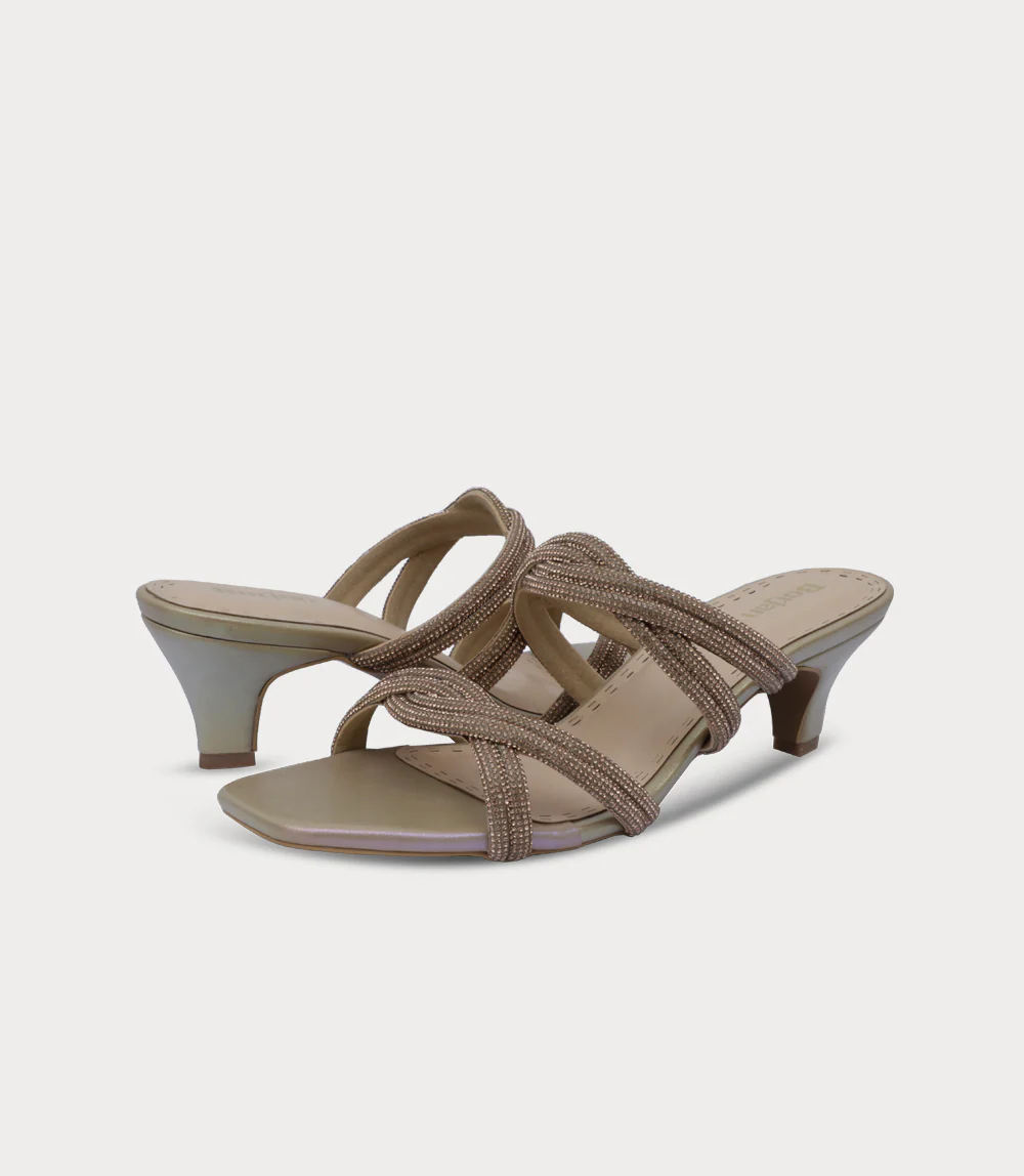 Women Slipper Heels-GOLDEN - Image 3