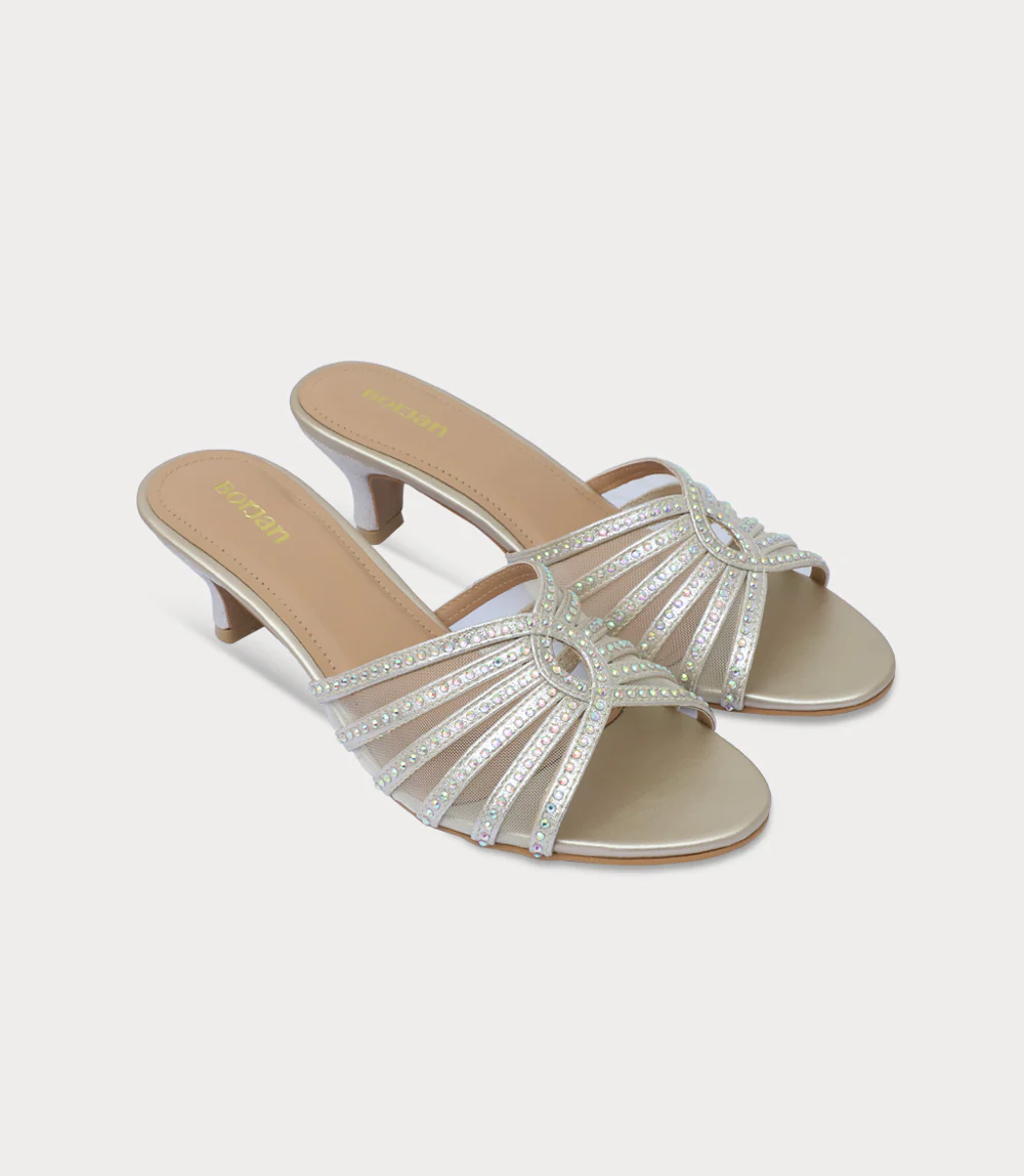 Women Slipper Heels-GOLDEN - Image 2