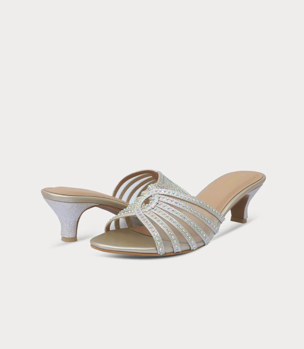 Women Slipper Heels-GOLDEN - Image 3