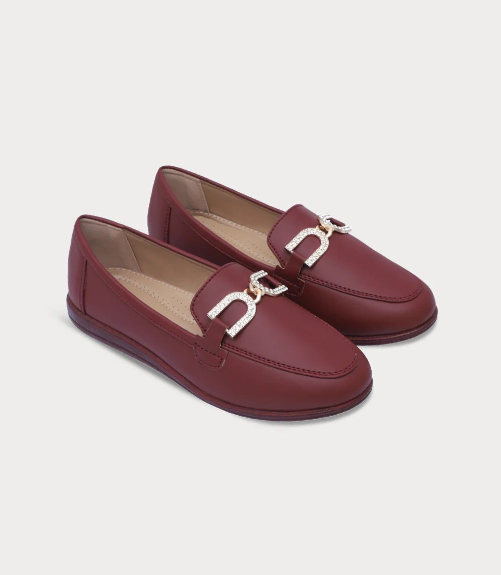 Women Moccasin-MAROON - Image 2