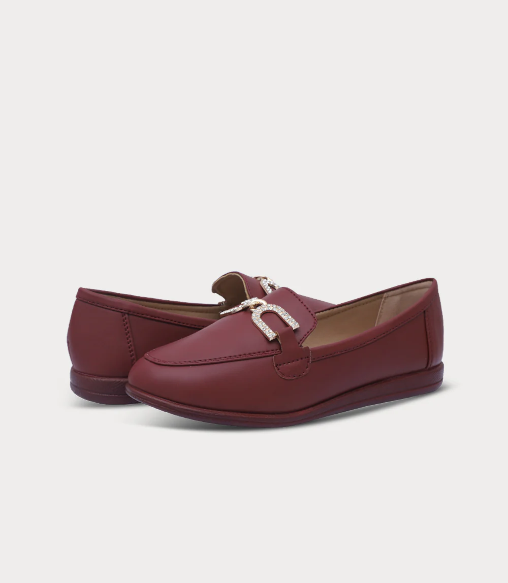 Women Moccasin-MAROON - Image 3