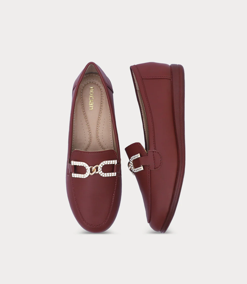 Women Moccasin-MAROON - Image 4