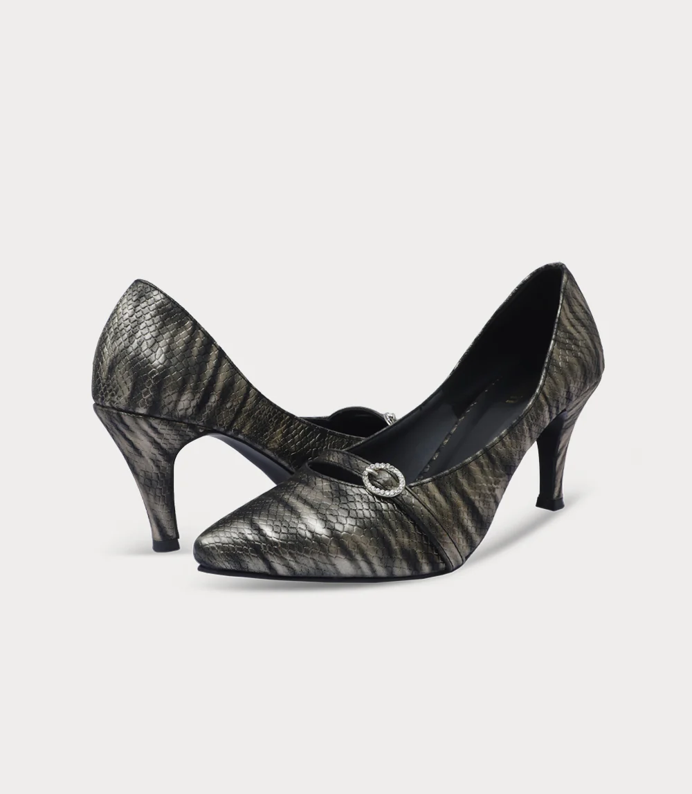 Women Court Shoes-BLACK - Image 3