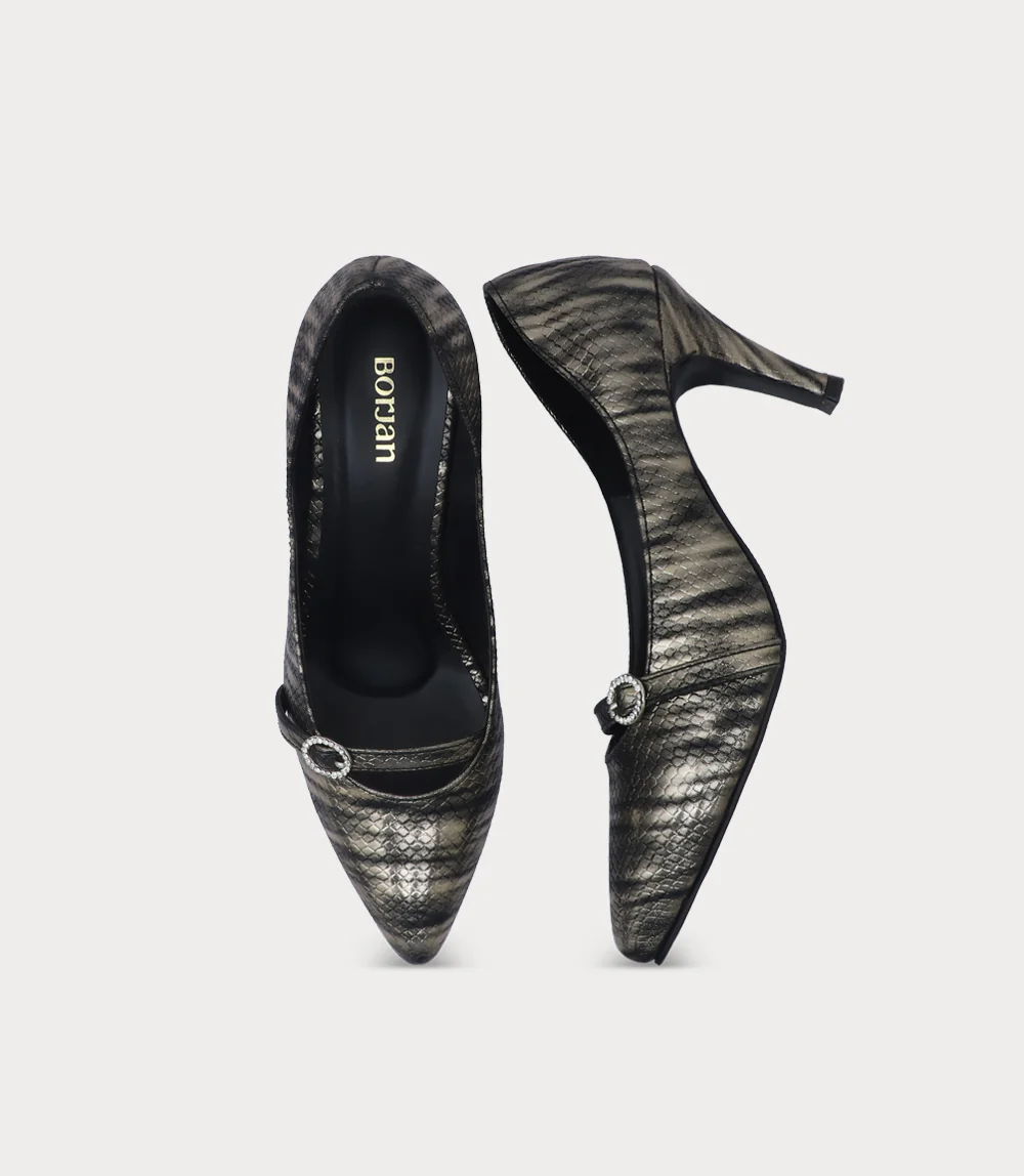Women Court Shoes-BLACK - Image 4